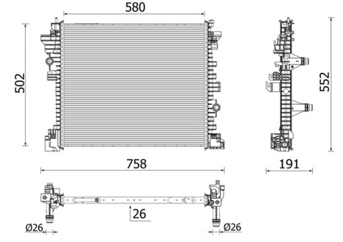 Mahle 2598 000p kühler - cr,